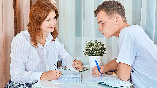 Young students take a naughty break