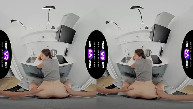 Innocent cutie sucks cock for juicy fruits