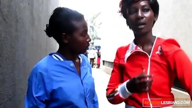 African lesbians play with anal toys in homemade sex session