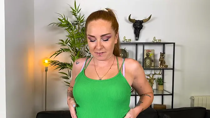 Amateur GF sucks cock and shows big tits