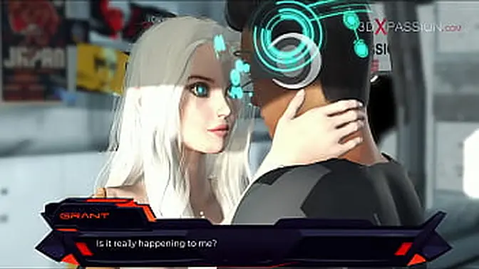 Busty blonde space babe gets big cock in her