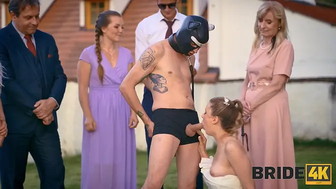 Virgin bride Andrea takes fucked on her wedding night