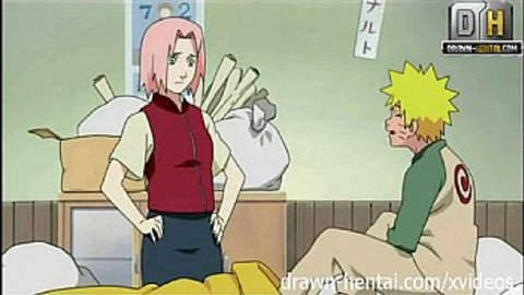 Slutty Sakura splayed on messy futon for filthy Naruto in 'Dirty Room Orgy'