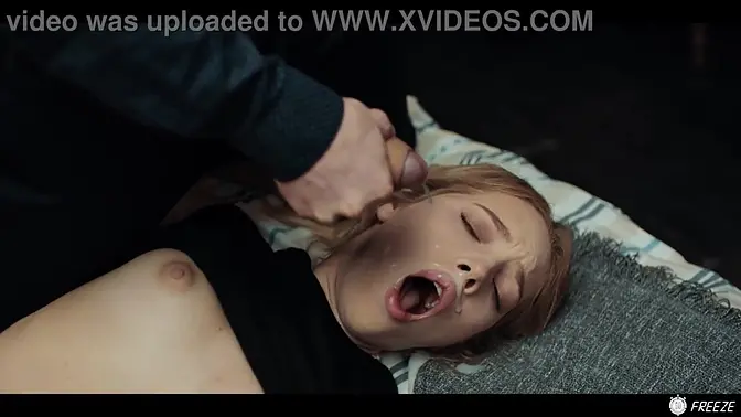 Blonde beauty Bella Spark frozen in place, boss fucks her and makes her cum