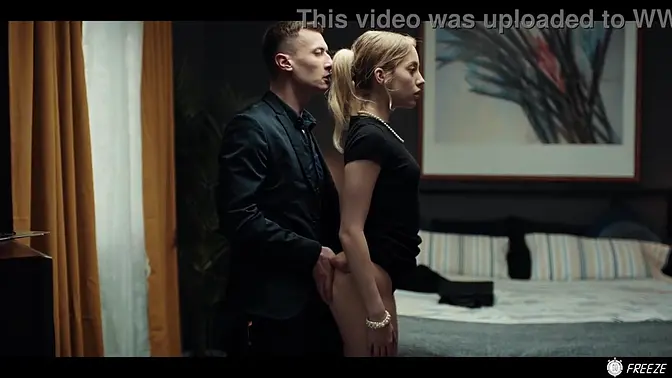 Blonde beauty Bella Spark frozen in place, boss fucks her and makes her cum