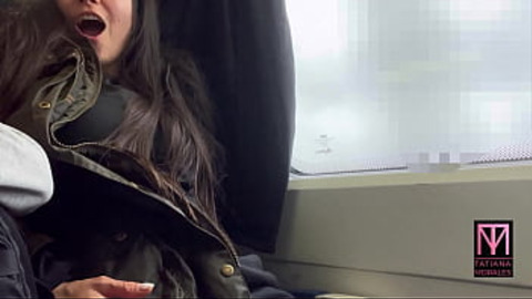 Steamy stranger sex on a moving train, anyone's for grabs
