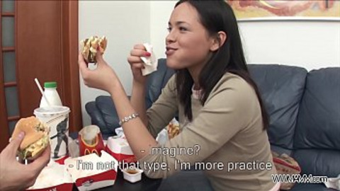 Teenage brunette sucks cock🌭 before getting ass🍑-pumped and pounded during intense raw sex