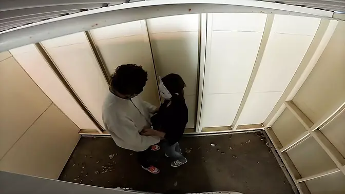 Pervert Japanese MILF gives hubby a handjob in the garage