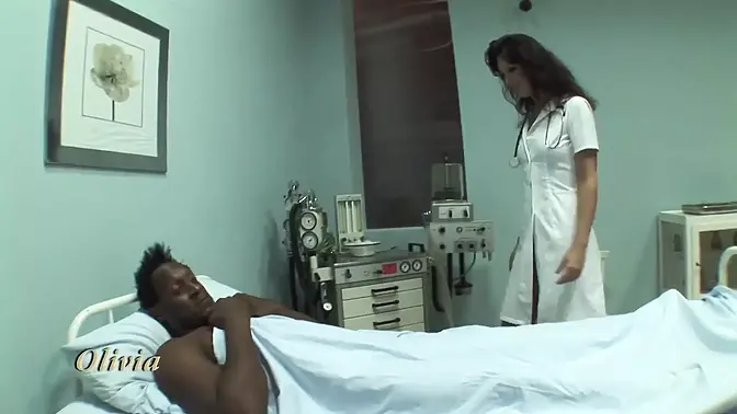 Sexy doctor fucks patients in lingerie threesome