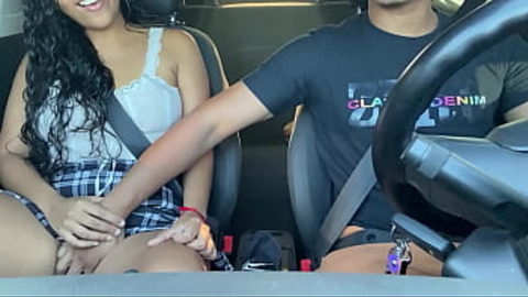 Naughty😈 nympho gets into Uber sans undies and rides away with Uber stud's wildest fantasy