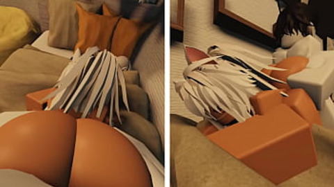 Ghislaine gets brutally gang-banged by multiple horny🥵 dudes in an exclusive Roblox condo