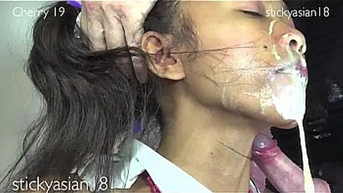 Innocent teen Asian babe enjoys fucked and gives a blow job