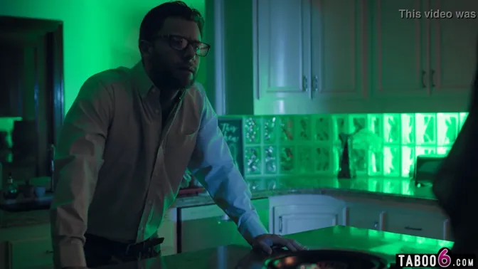 horny milf wife in lingerie teases hubby with big natural boobs