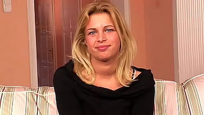 Fantastic Blonde Sucks and humps Two giant Cocks