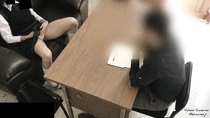 Young Latina teacher gets fucked in office for better grades