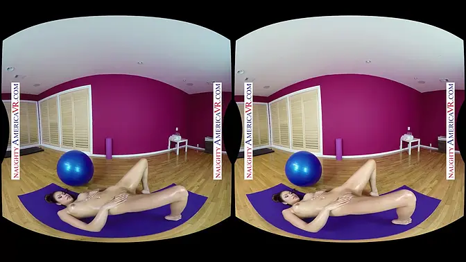 Flexible Sami Parker warms up with a yoga stretch