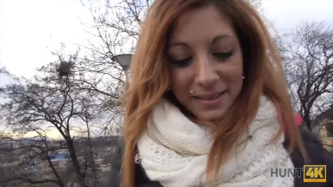 Sexy redheaded girl gets paid to fuck stranger