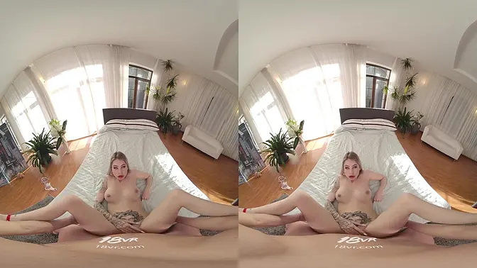 Busty Sladyen Skaya Is Waiting For A Proposal, In The Meantime She Slips Off Her Lingerie And Slides On Top Of You