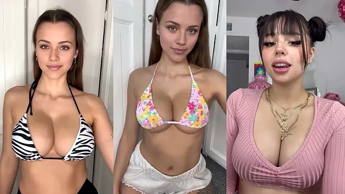 Dirty talking beauty gives handjob and shows off her tits