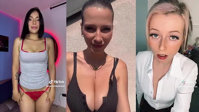 Dirty talking beauty gives handjob and shows off her tits