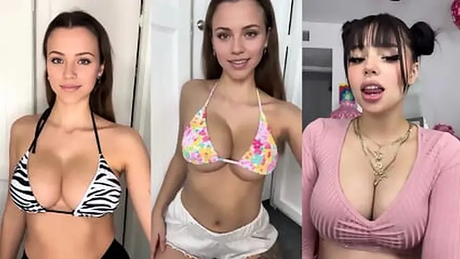 Dirty talking beauty gives handjob and shows off her tits