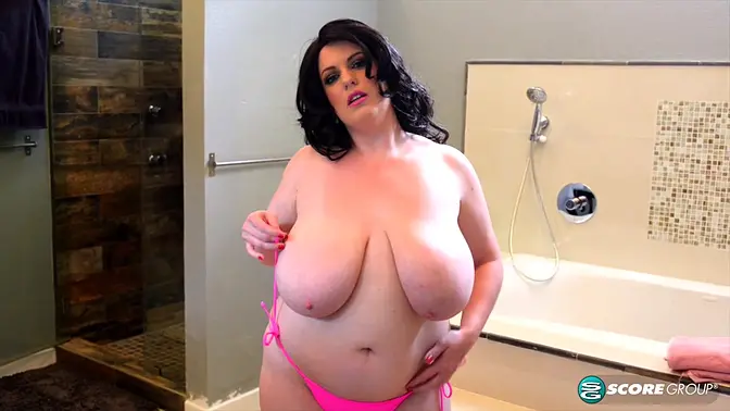 Naia's Heavy Tits Overwhelm Her Pink Bikini - Naia Bee