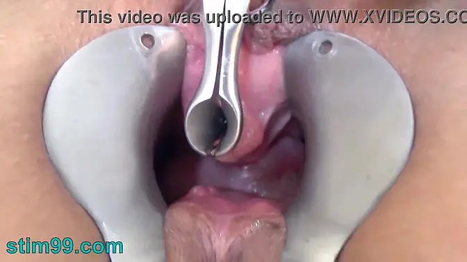 Female masturbate her pee hole with a huge dildo of balls