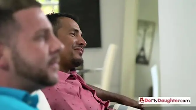 Teen daughters seduce their dads into popping their cherries