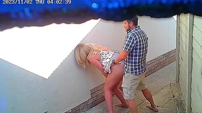 Cctv camera caught couple fucking outside public restaurant