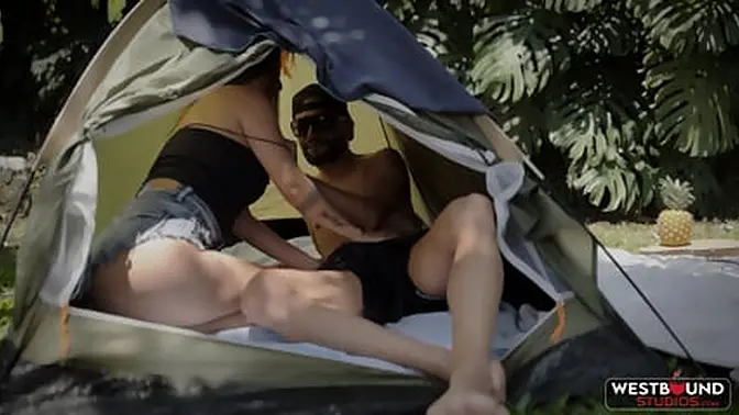 Camping trio shares outdoor fun and lust