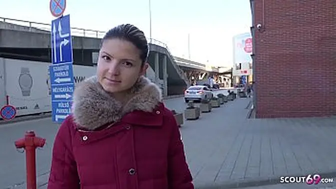 German Scout - Skinny Teen Gina talks dirty before getting fucked hard at casting