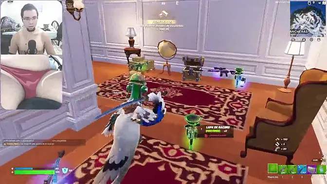 Nude Fortnite player shows off tits and cock in explicit gameplay