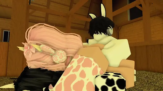 Fucking my friends in a gangbang on roblox