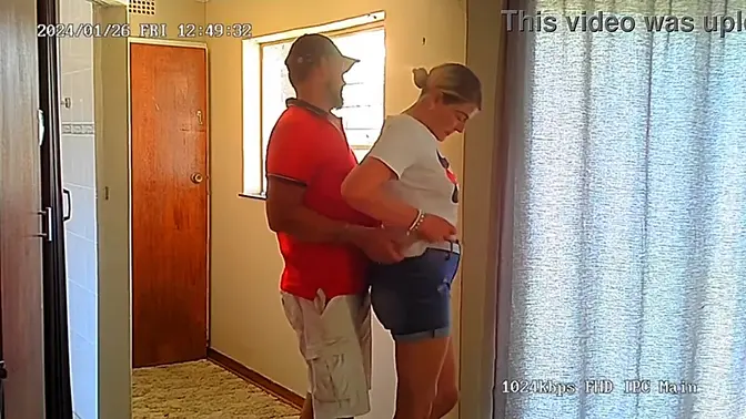 Blonde wife caught cheating in homemade spycam video