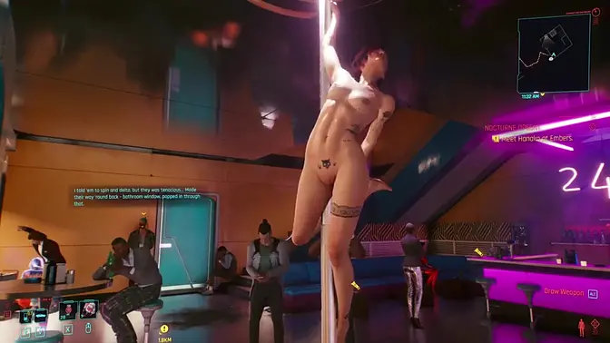 Curvy 3D teen Judy X Johnny Silverhand in sexy outfit gives blowjob and rides huge cock