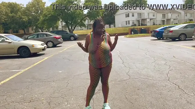 Naughty babe flashes her giant tits in public