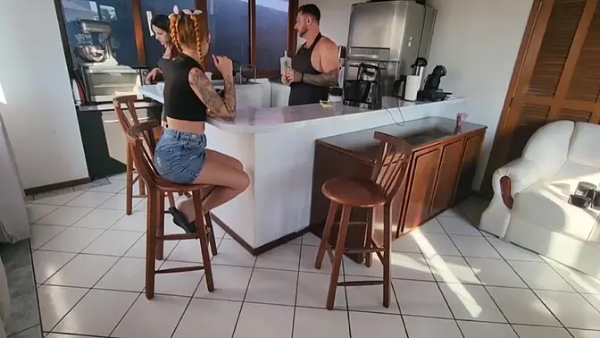 Sultry Latina milf gets fucked in kitchen