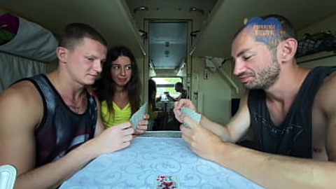 Cheating girlfriend gets pounded by stranger on crowded train while ex watches