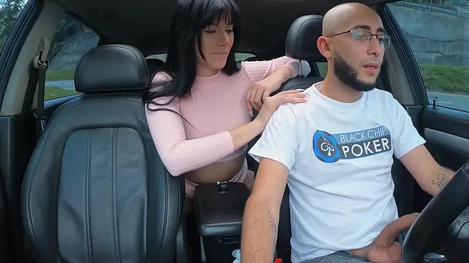Brunette Yenifer Chacon rides huge cock in cab