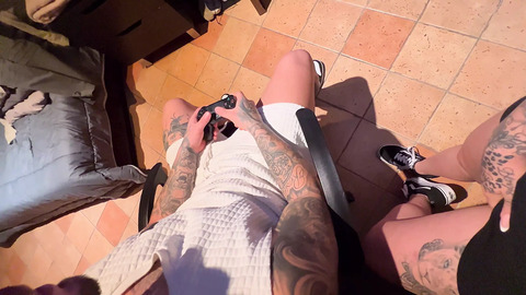 Cum Swapped for controller buttons as GF wanks his joystick