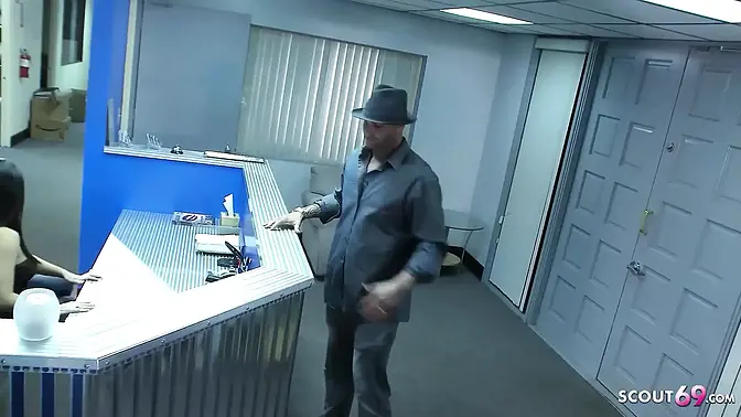 Secretary Holly gets plowed by stranger's big cock