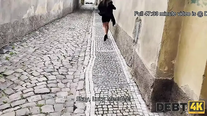 Hot brunette with tattoo gets her debt paid in HD POV