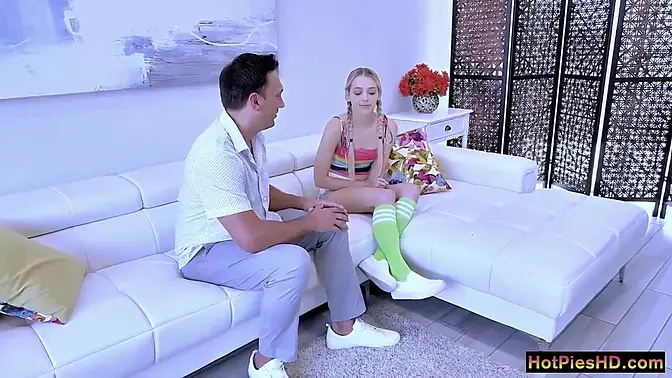 Hot blonde cheats on her boyfriend for a rich older man