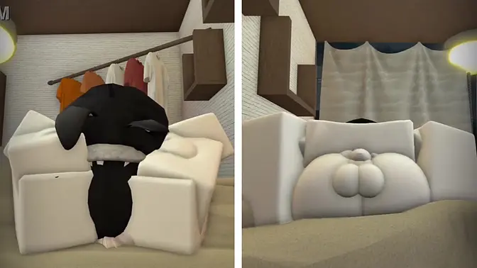 Teen with big tits sucks dong and rides in Roblox game