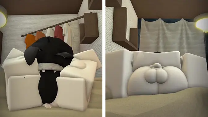 Teen with big tits sucks cock and rides in Roblox game