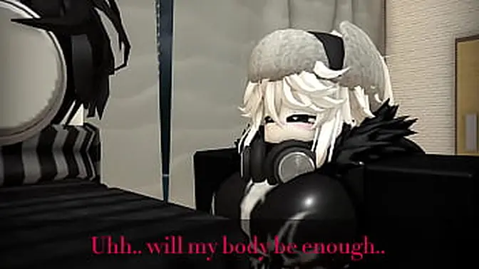 Teen with big tits sucks dong and rides in Roblox game