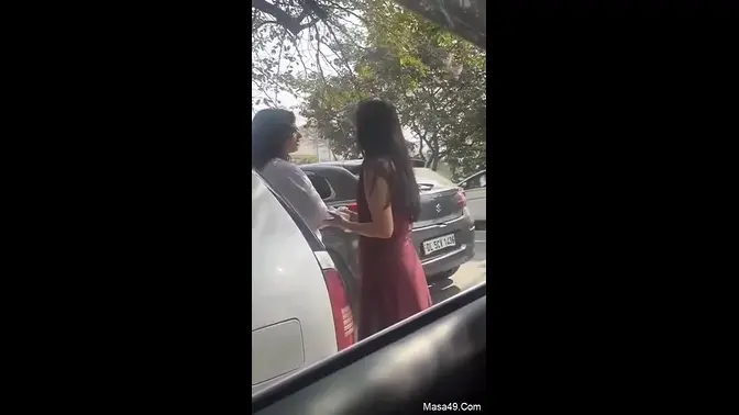 College girl gives blowjob in car while friend records