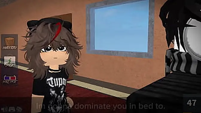 huge-titted friend rides huge cock in Roblox animation