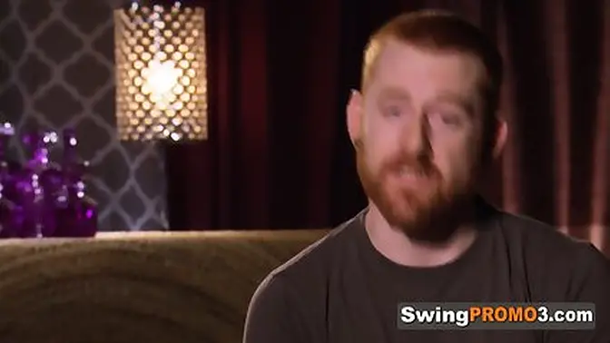 Redheaded wife gets double penetration at party