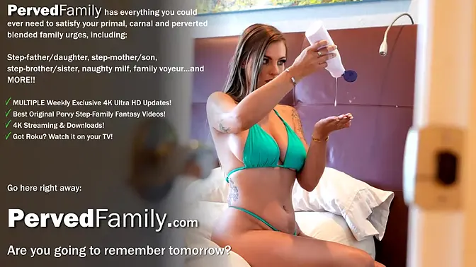 Stepmommy rides on big tits POV